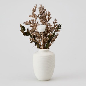 Stripe Pottery Vase White-1