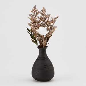 Stripe Pottery Vase Black-1