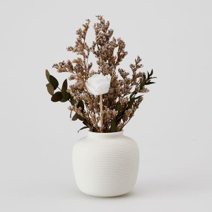 Stripe Pottery Vase White-2