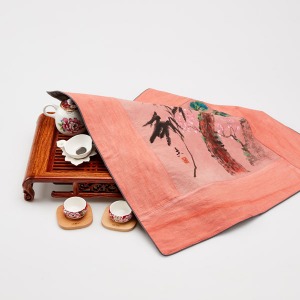 Cotton Cloth Tone Dyeing Square Pine Dapo Tea Gun-Red (domestic-made)