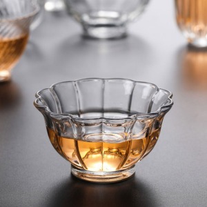 Pretty Flower-Shaped Glass Tea Cup 65 ml