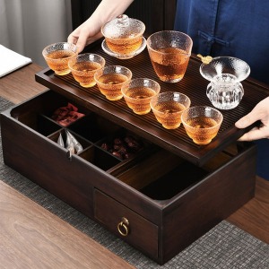 Youngso Long-Type Bamboo Tea Table and Toolbox