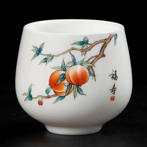 Western Jade Master&#039;s Cup Pottery Tea Cup Peach