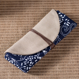 Tea Tools Fabric Case-Navy (With Pattern)